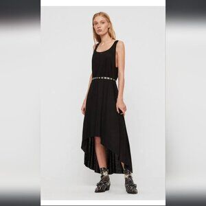 ALL SAINTS | FREDERIKE Swing dress Black Viscose Hi-lo Sleeveless Sz S